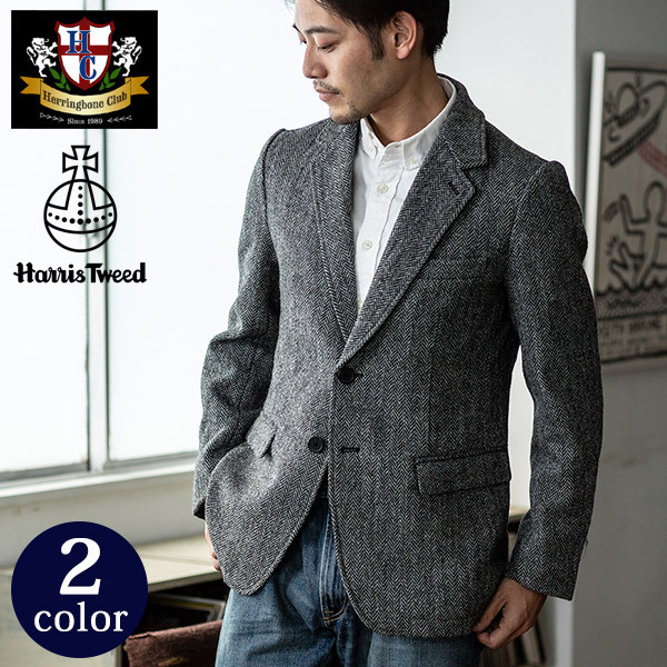 ハリスツイード ジャケット HARRIS TWEED Herringbone Club 翌日出荷