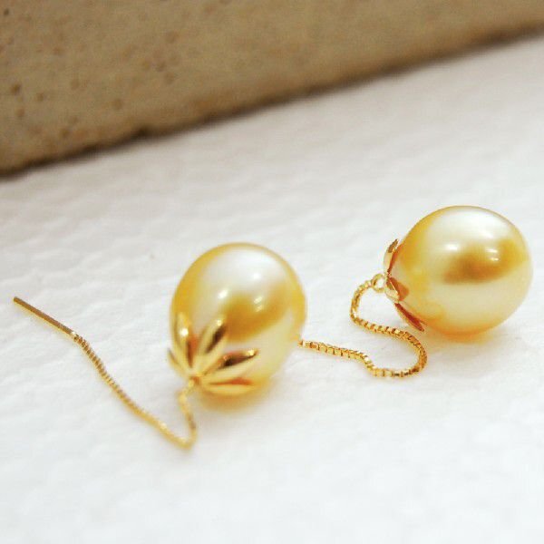 送料無料】南洋白蝶真珠 K18 18金 シャンパンゴールド ゴールデン
