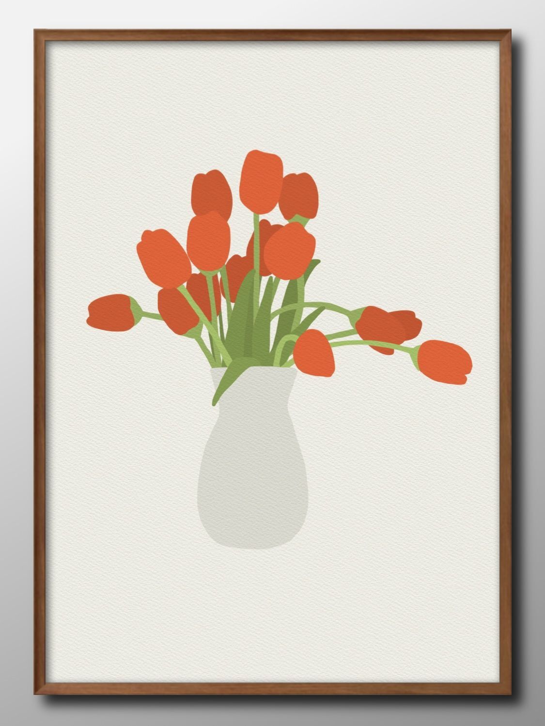 オレンジ チューリップ A3 サイズ ポスター アート おしゃれ 絵画