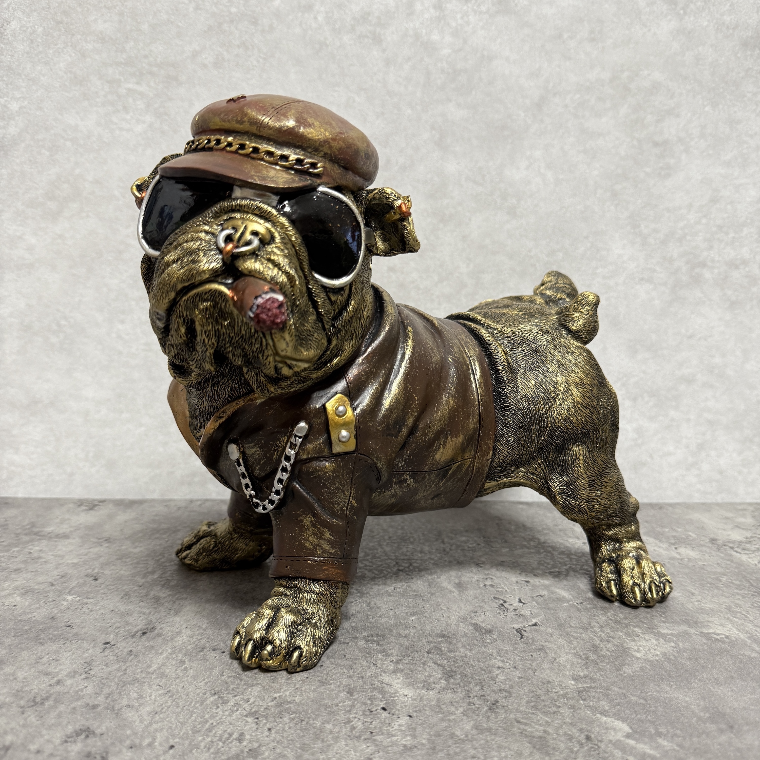犬の置物 ブルちゃんB マーキング中 高さ23.5cm かわいい おもしろ