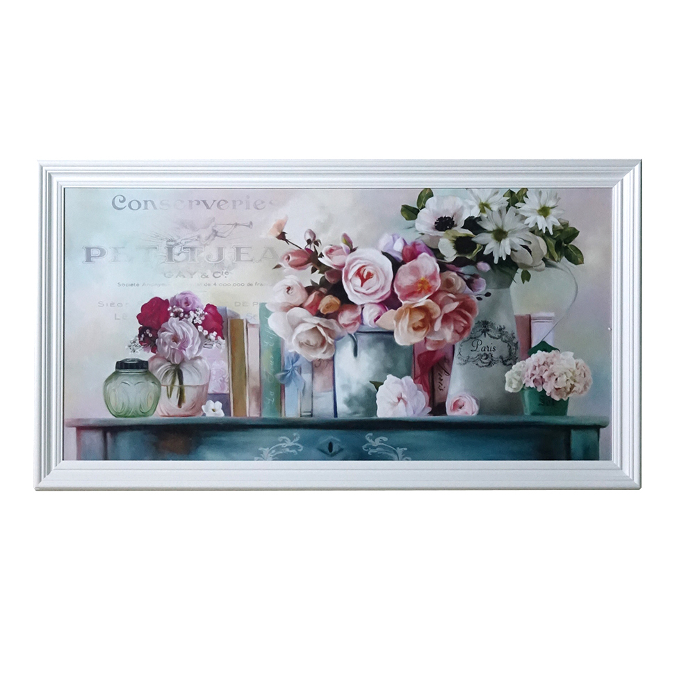 イタリア製 アートフレーム ヨーロッパ フレンチフラワー ホワイト 額
