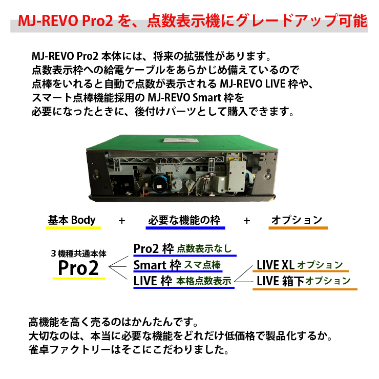 全自動麻雀卓 MJ-REVO Pro2 静音タイプ 28mm牌 日本仕様 初心者にも