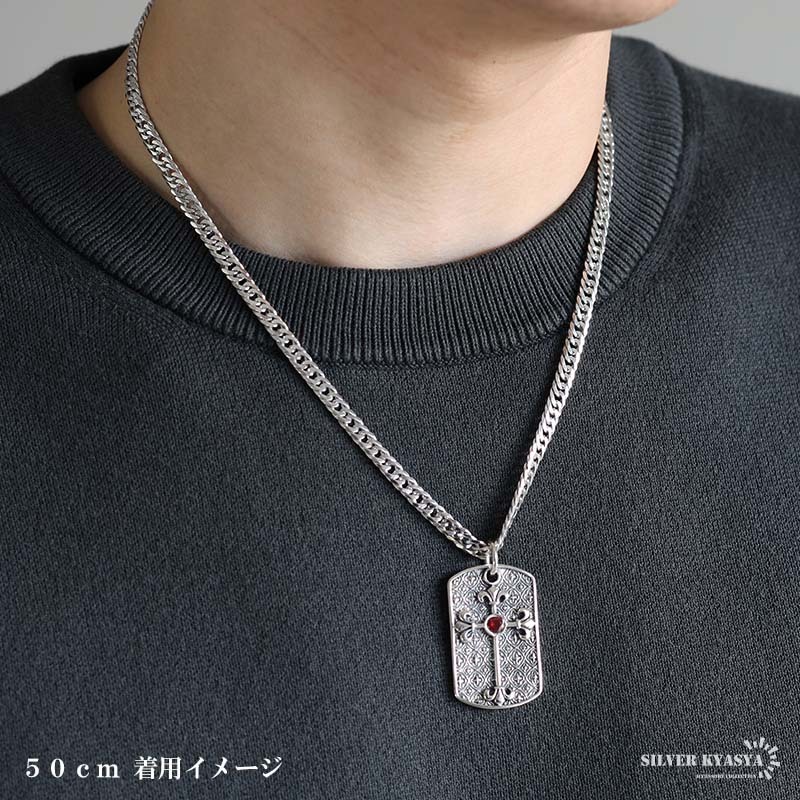 シルバー925 ドッグタグネックレス クロスネックレス ペンダント