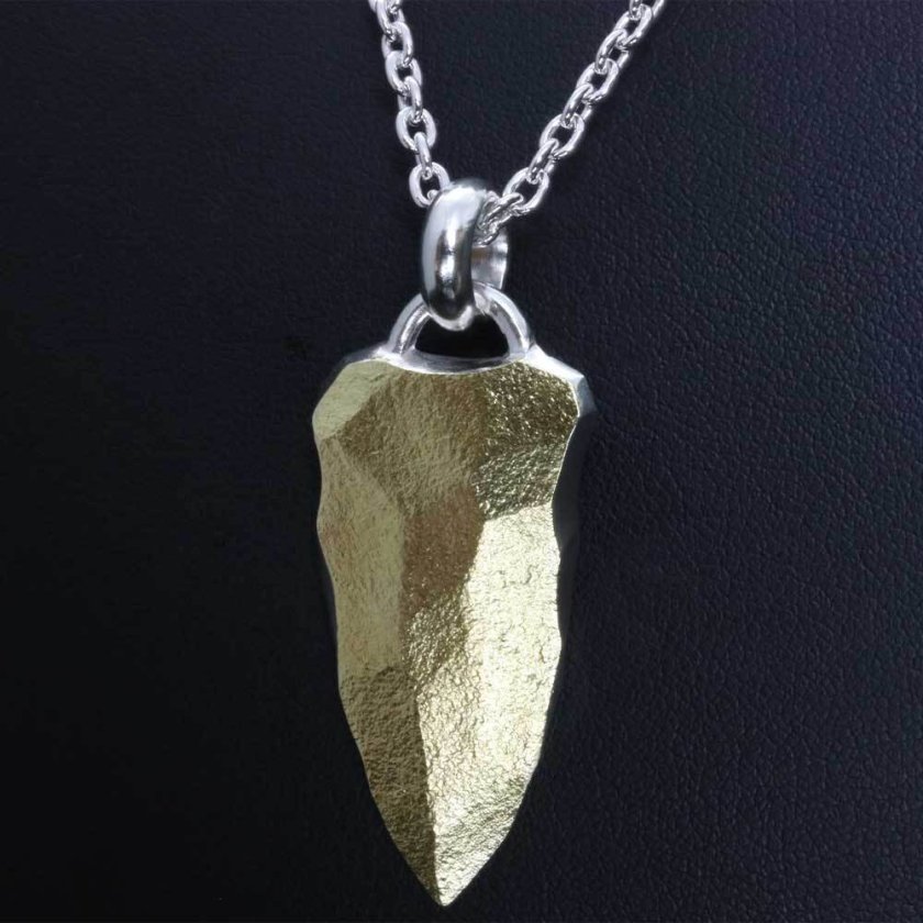 ネックレス ペンダント メンズ 純金 K24 シルバー ゴールド 矢尻