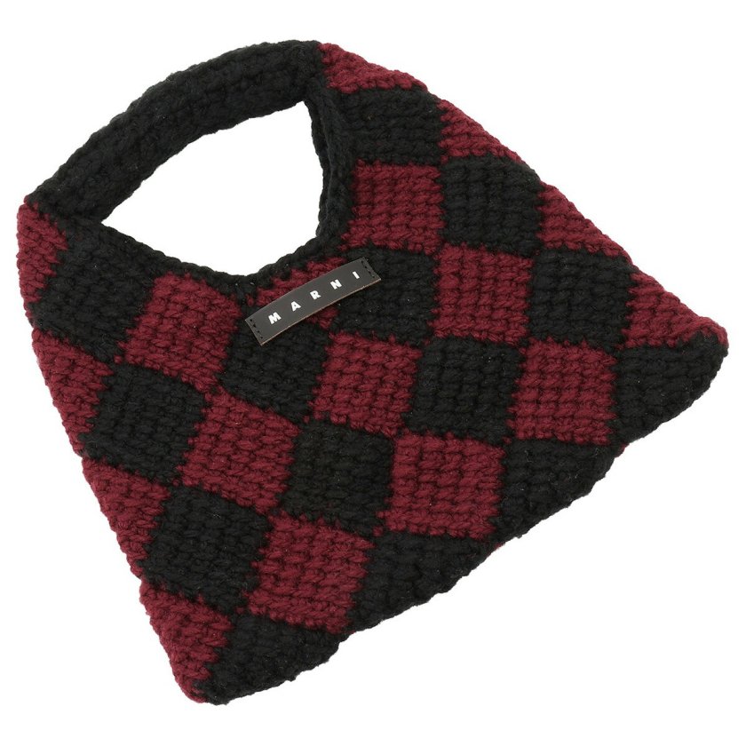 マルニ MARNI ダイアモンドクロシェ かぎ針編み ハンドバッグ