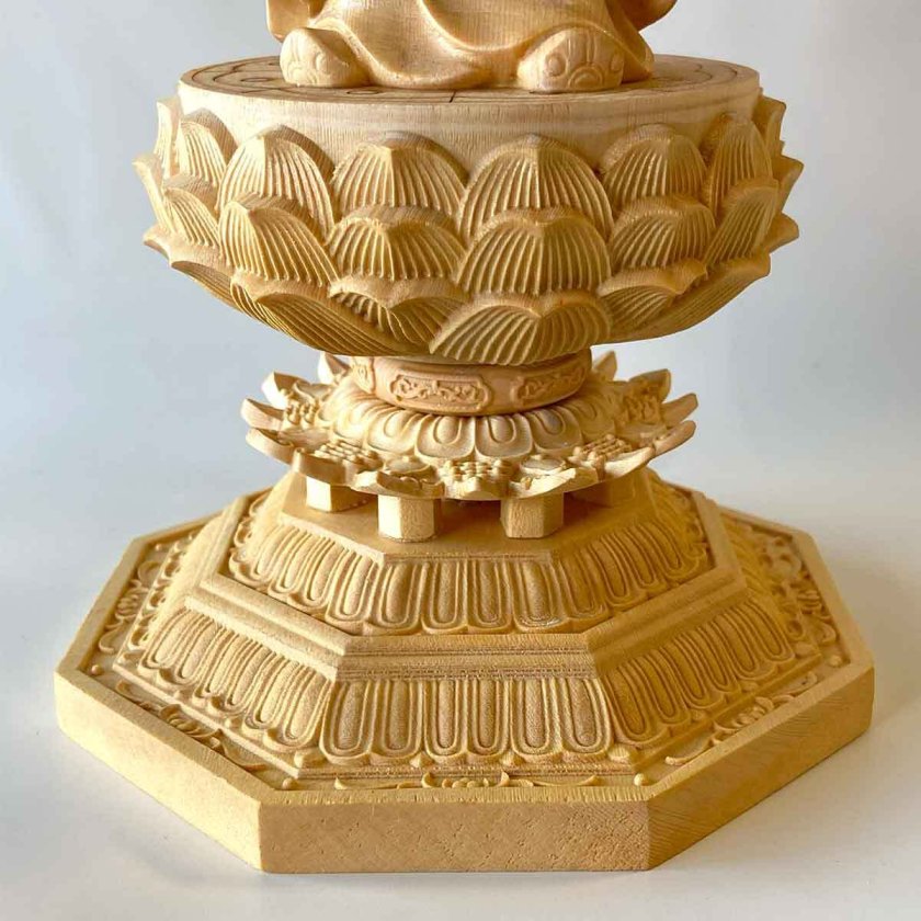 帝釈天 帝釈天像 飛天光背 仏像 檜木 木彫 仏具 高43.5cm×幅15cm×奥行