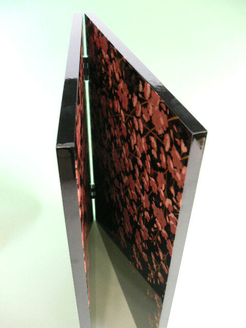 会津塗 ミニ衝立 しだれ桜 桜 さくら 漆器 黒 ミニ屏風 桜さくら 春 和