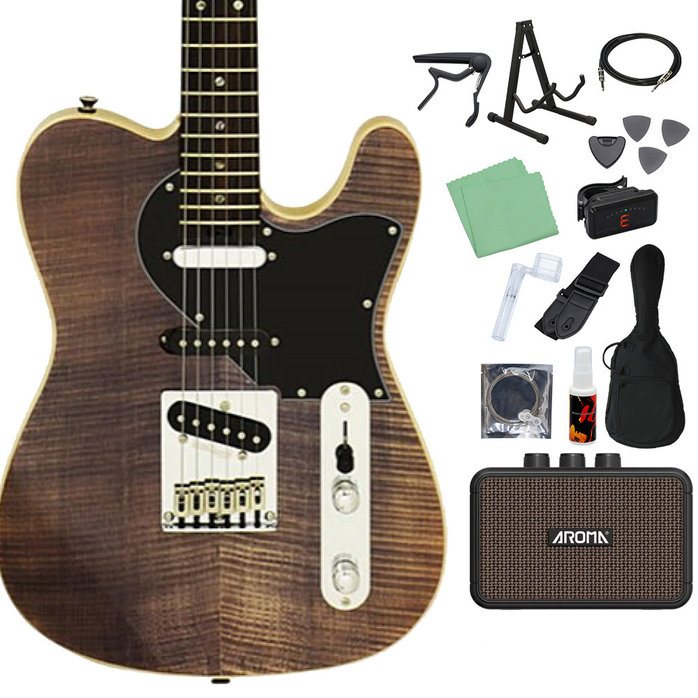 Aria Pro II 615-AE200(B) エレキギター初心者14点セット 【ミニアンプ