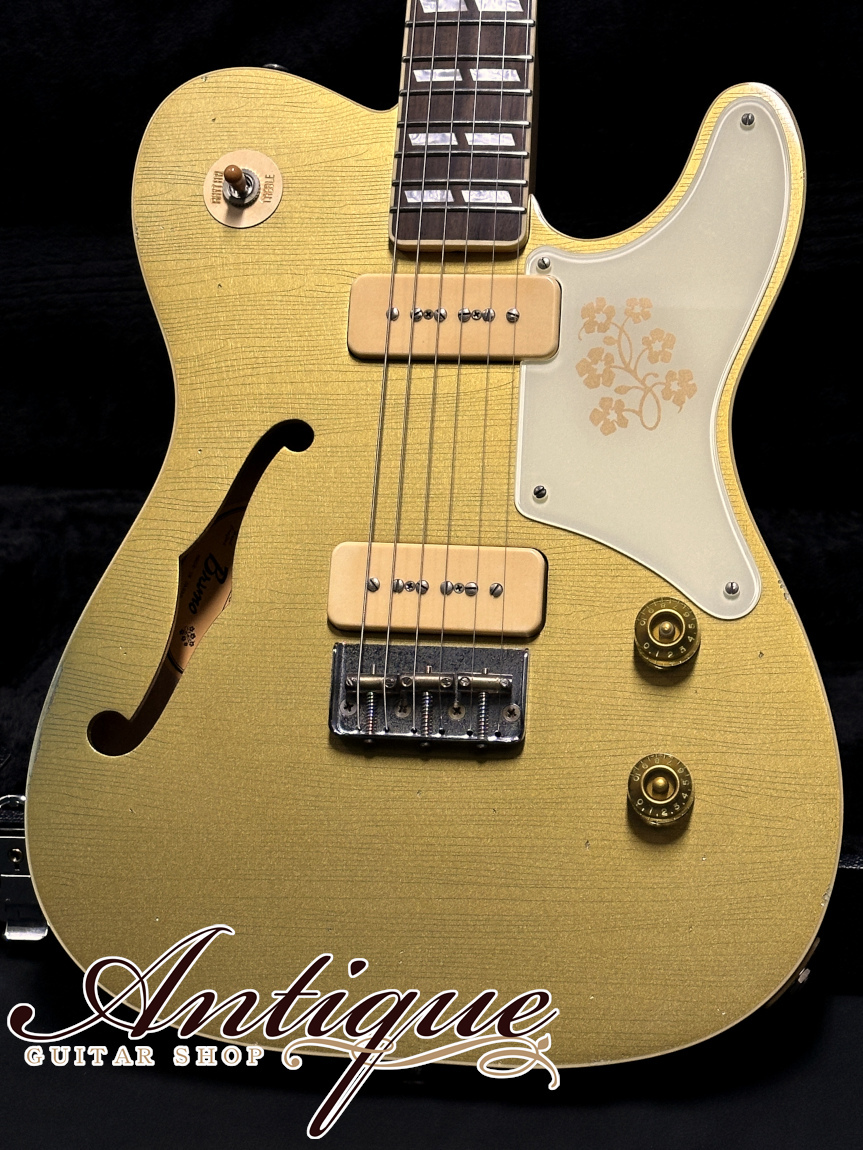 Bruno Guitars TN-295 Semi-Hollow 2024 Brass Powder Gold Aged