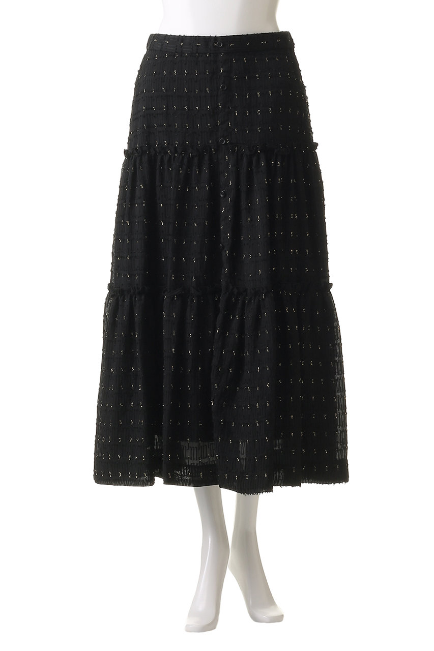 CORCOVADO(コルコバード)｜ラメカットジャカードスカート/ブラック の