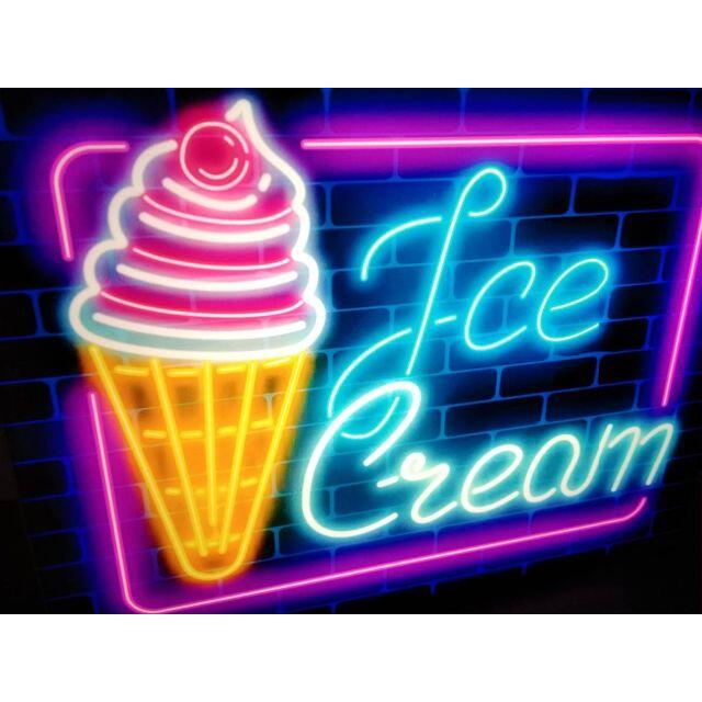 アイスクリーム ソフトクリーム ライト 置物☆LED2way電光看板の通販