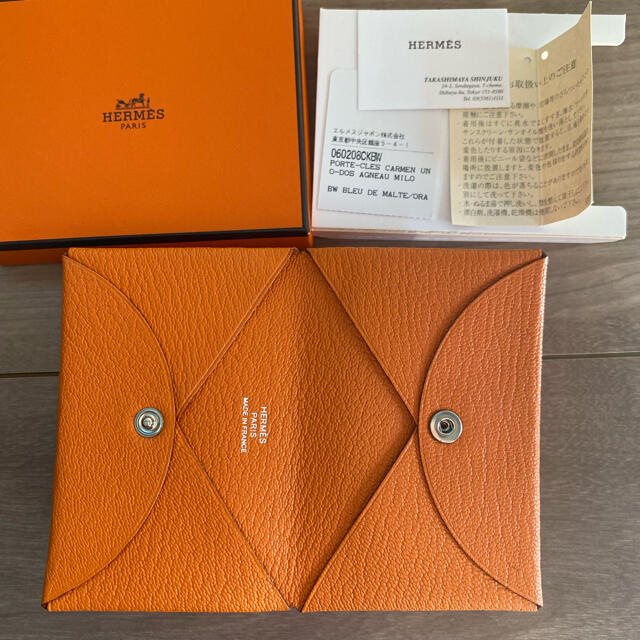 HERMES - エルメス 名刺入れ オレンジ カルヴィの通販 by おちゃめ本舗