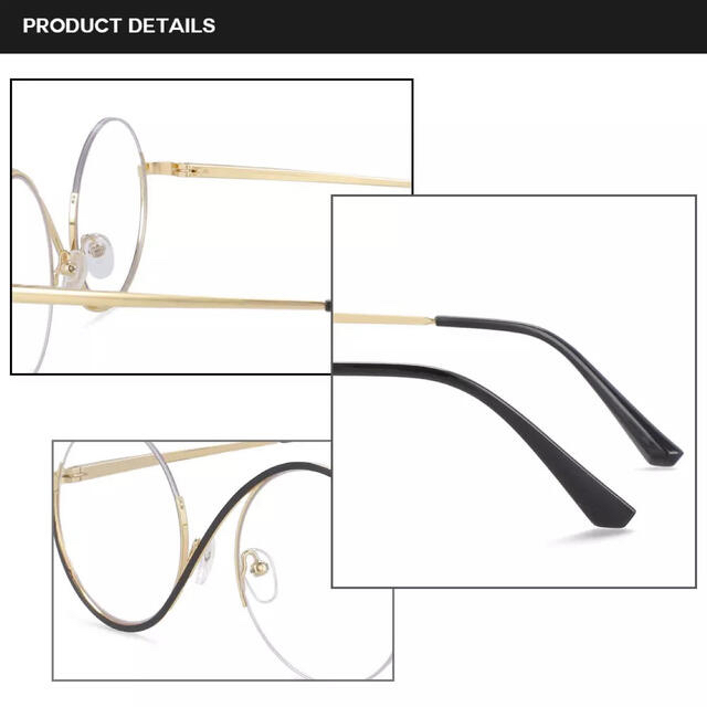 個性的メガネ眼鏡ハーフリムブルーライトカットめがねサングラス