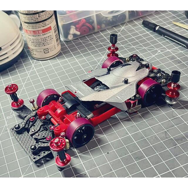 ミニ四駆 MSフレキ シャーシ、ボディ 前後C-ATバンパー搭載車 の通販