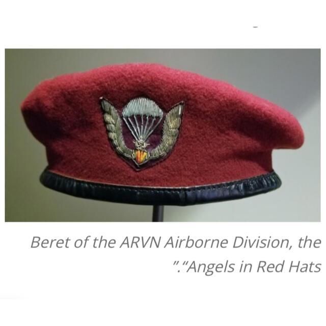 米軍ベトナム戦争/南ベトナムARVN空挺隊/ブリオン刺繍ベレー章の通販