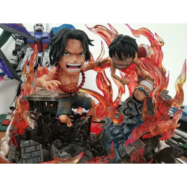 ワンピース 火拳のエース ルフィ ガレージキット フィギュア ワーコレ