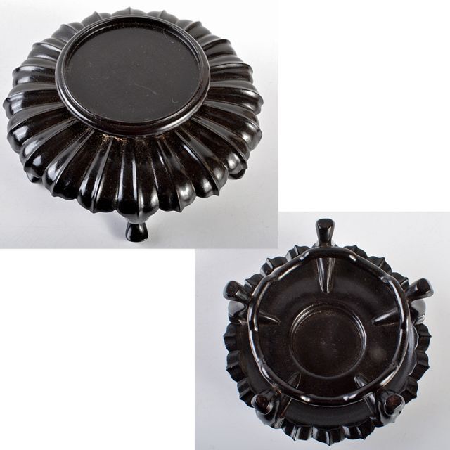 中国 玉石彫刻 花刻 鉢 唐木台付 V R5378の通販はau PAY マーケット