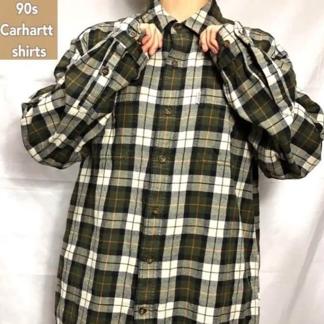 carhartt - カーハート☆ネルシャツ 古着 ゆるだぼ チェック柄 ワン