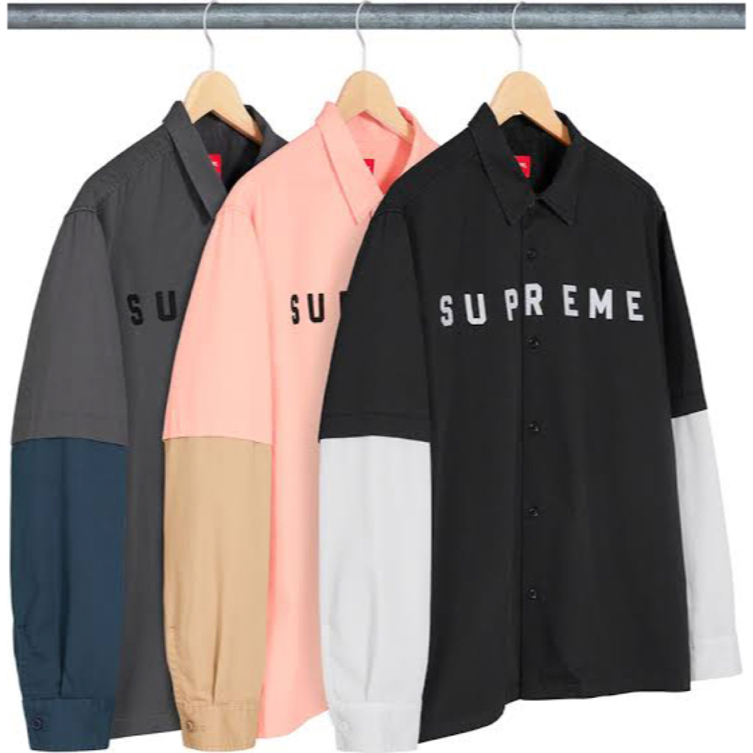 M Supreme 2-Tone Work Shirt pink ワークシャツ