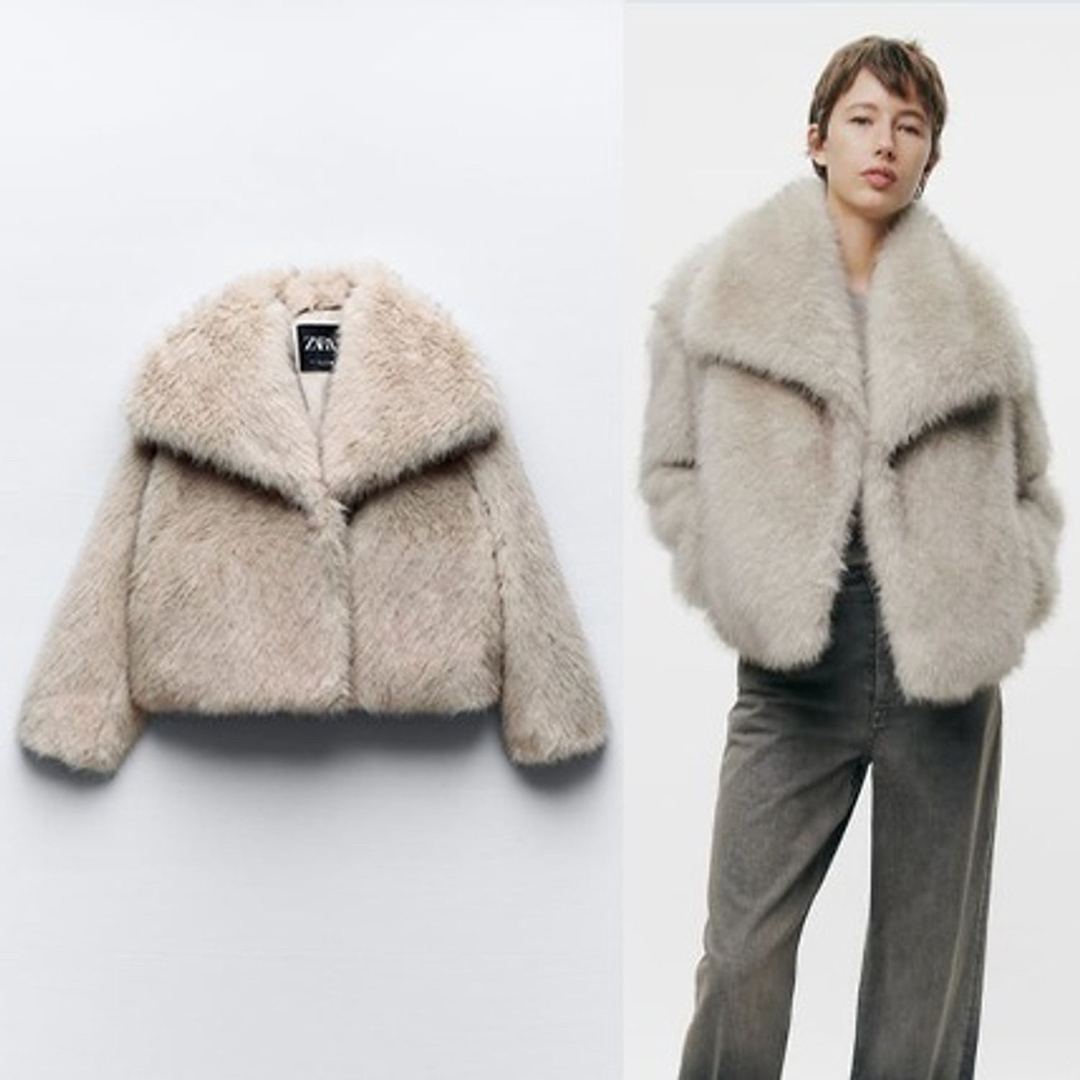 ZARA - ZARA ショート丈フェイクファーコートの通販 by esm☆'s shop