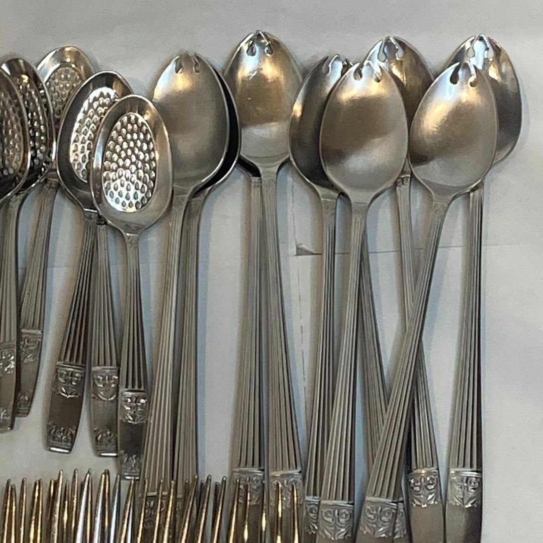 ラッキーウッド シルバープレート ステンレス カトラリー 100点セット 食器