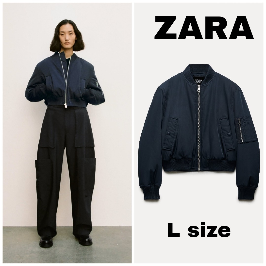 ZARA - ZARA ZW COLLECTION ショート ボンバージャケット Lサイズの