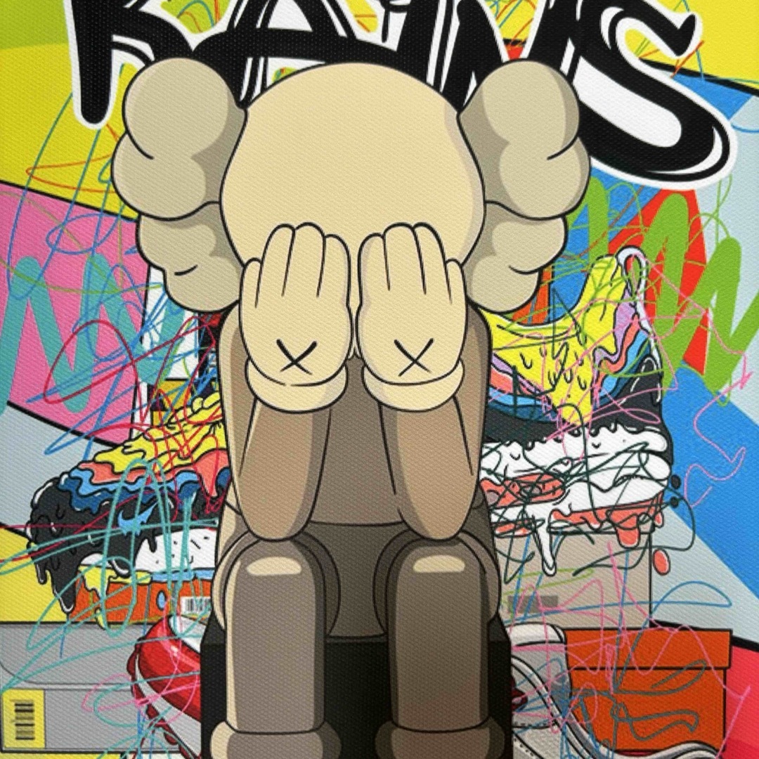 白額付きポスター】KAWS(カウズ)46ベアブリック(A4サイズ)の通販 by