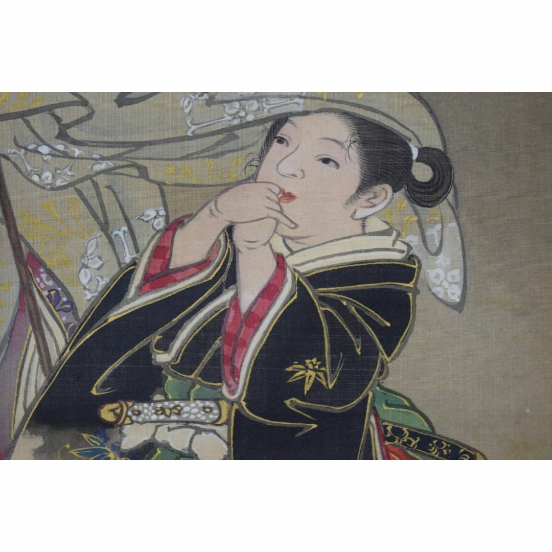 模写/圓山應挙/円山応挙/常盤御前双鶏図/三幅対/花鳥図/掛軸☆宝船☆X
