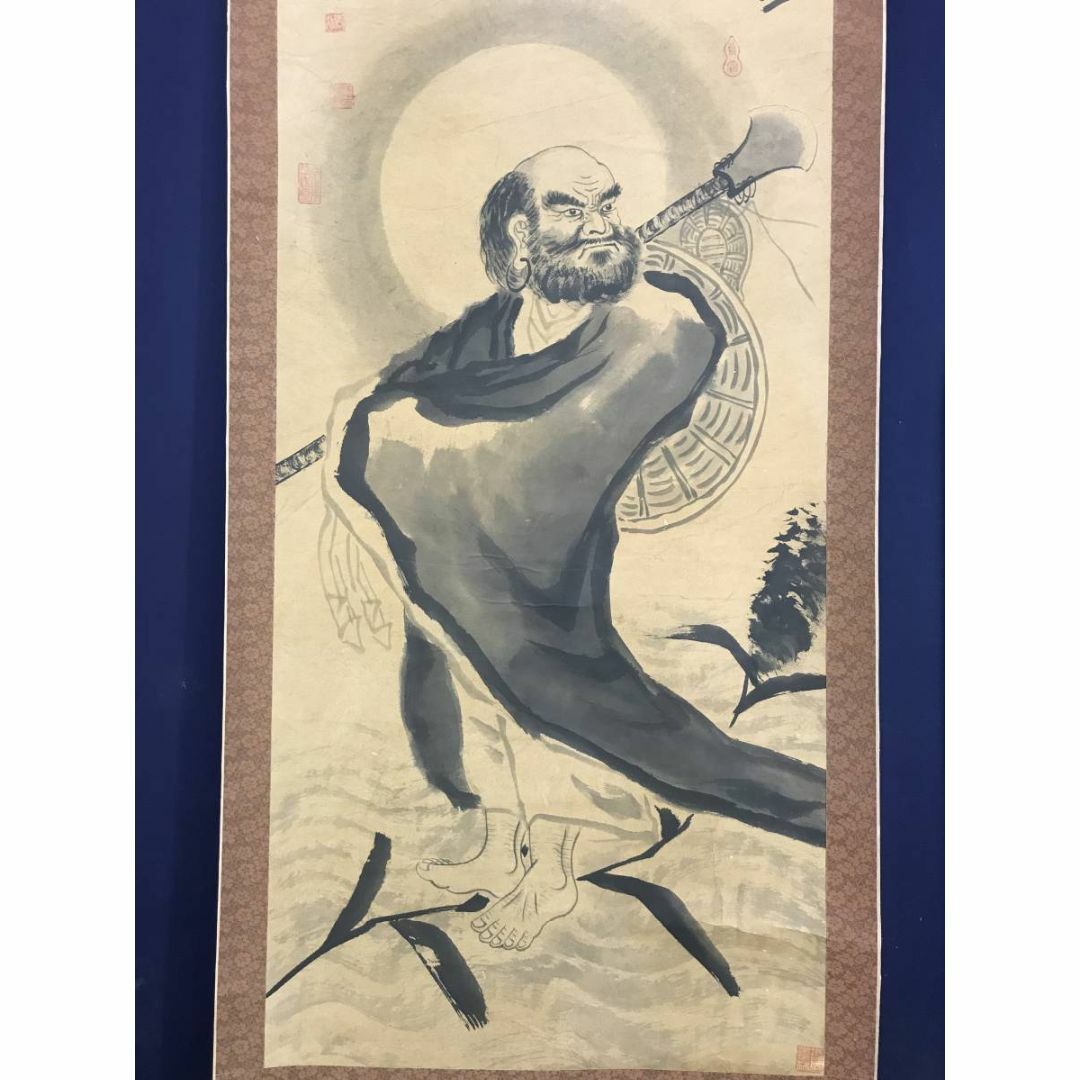 作者不詳/芦葉達磨図/達磨図/ダルマ図/だるま図/掛軸☆宝船☆AE-333の