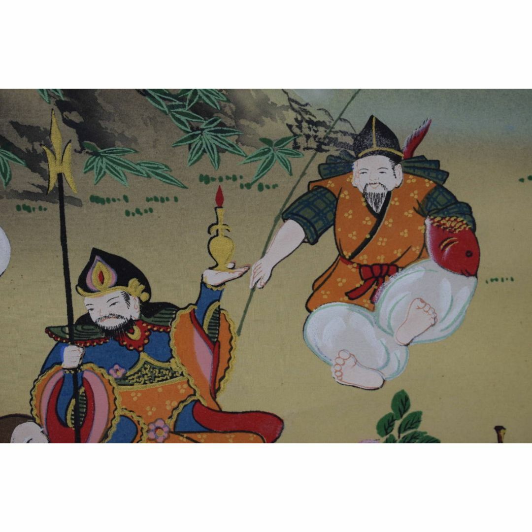 真作】紫峰/七福神と百鶴図/群鶴/掛軸☆宝船☆Y-454の通販 by 掛軸