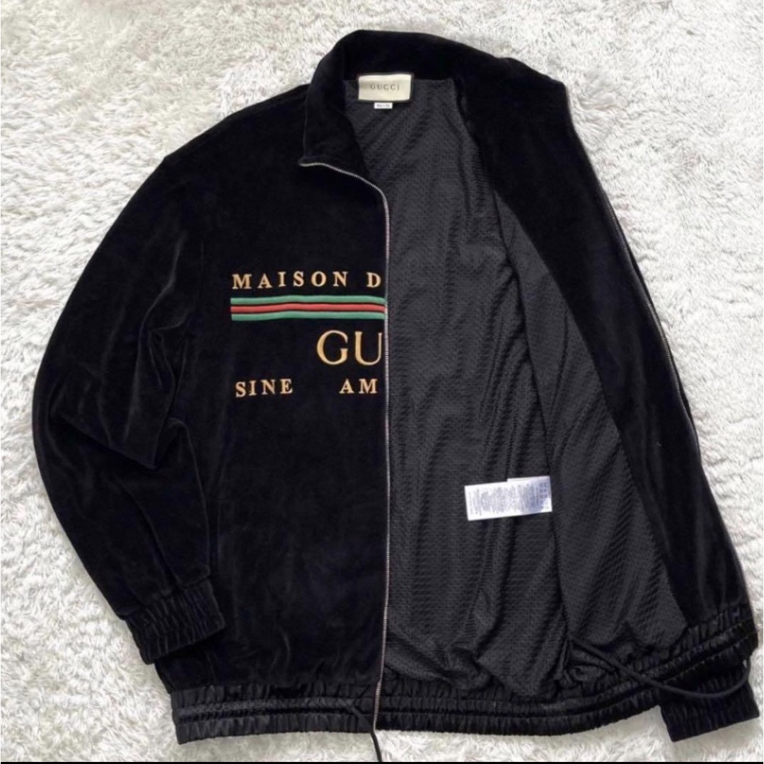 GUCCI - 【 即完売 】 GUCCI 刺繍ロゴ セットアップ ベロアジャケット