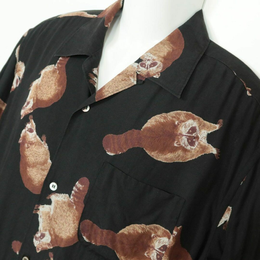 powder レア powder BIG パウダー 長袖シャツ アライグマ柄 総柄 個性