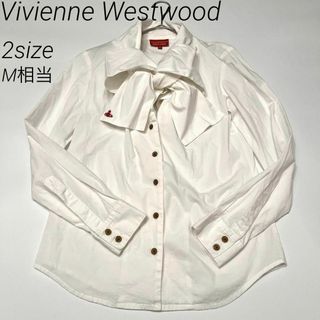 Vivienne Westwood オーブ刺繍 ボウタイシャツ ホワイト