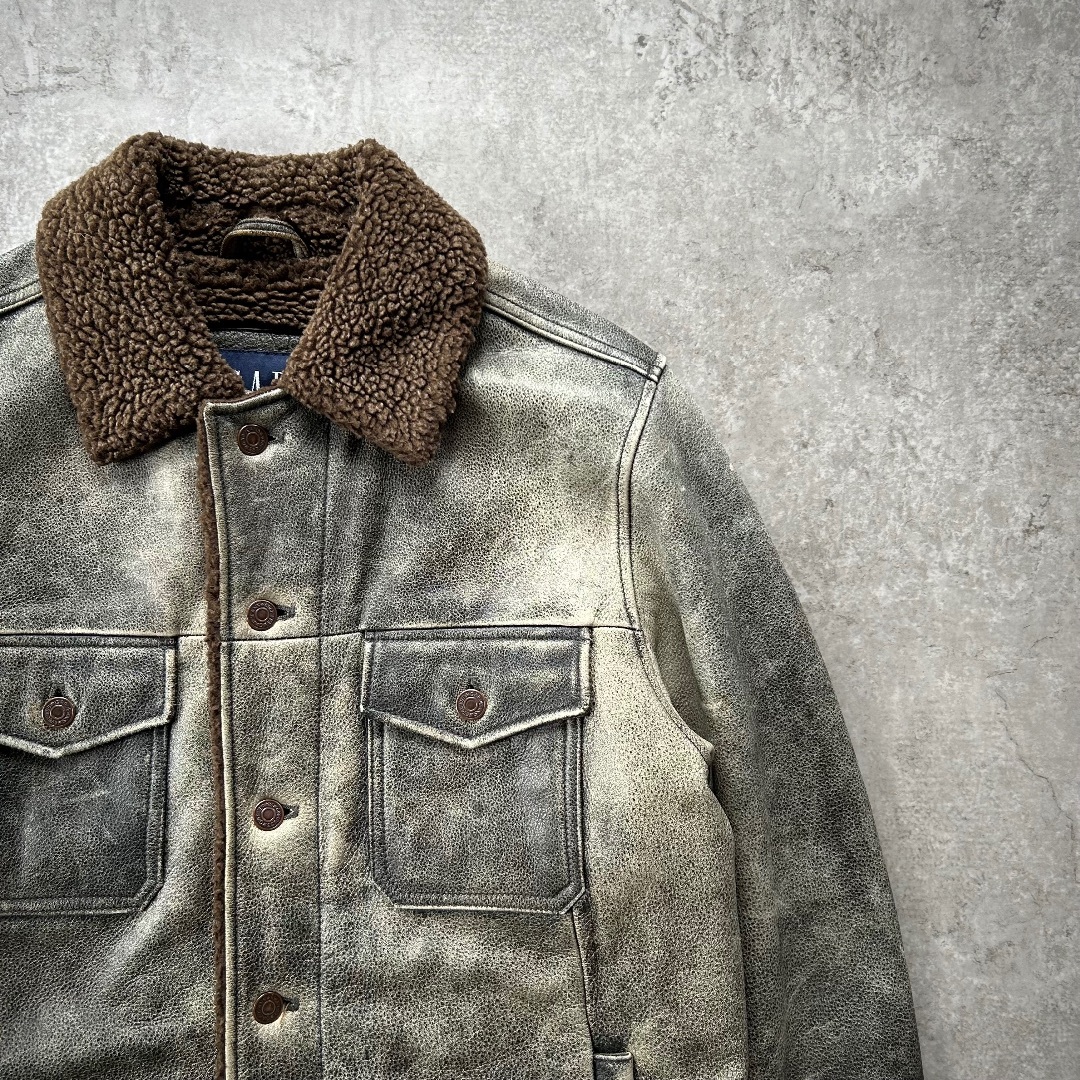 GAP - 90s- オールドギャップ レザージャケット 本革/牛革 ブラック