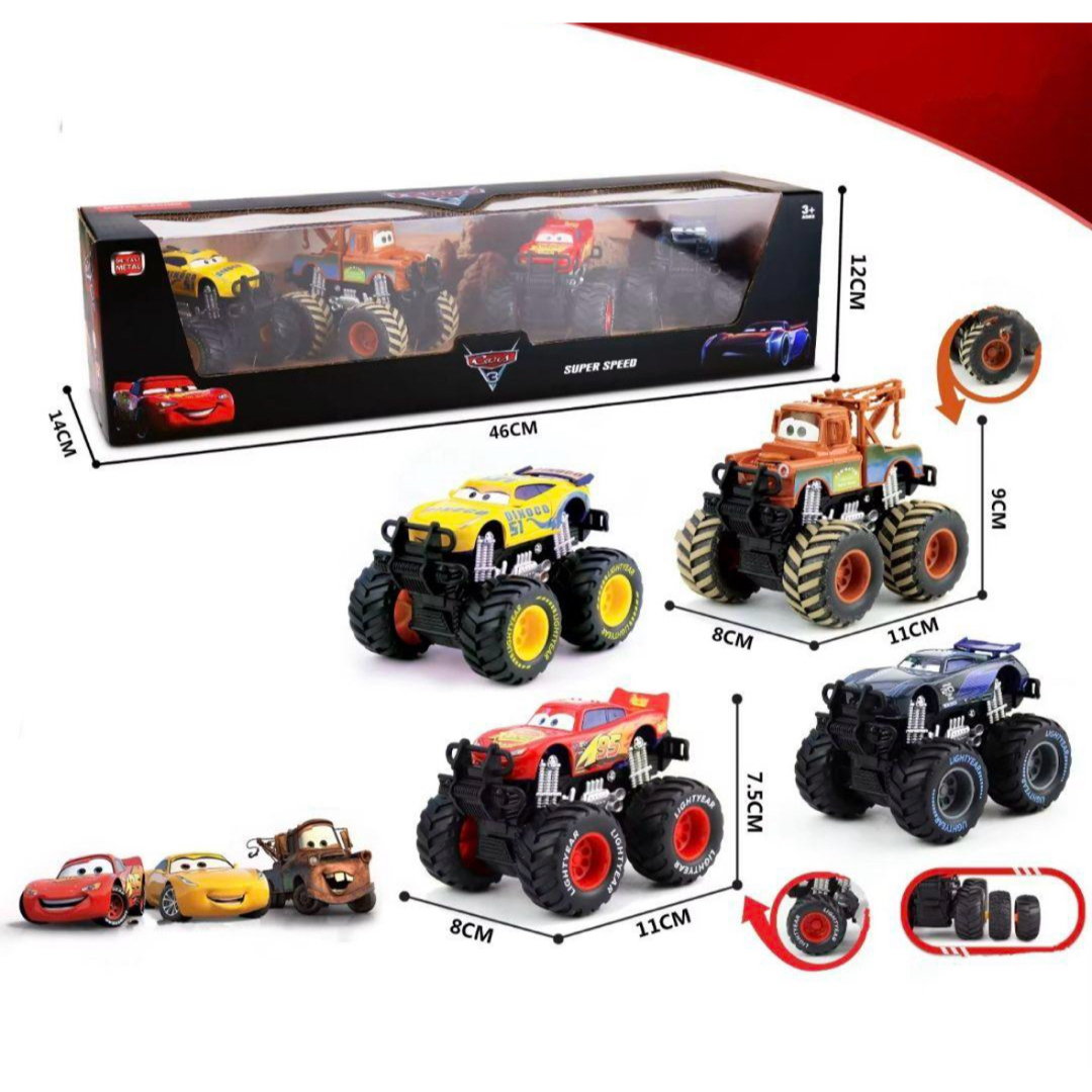 新品未使用 カーズ モンスタートラック 4点セット 四輪駆動 メガサイズ