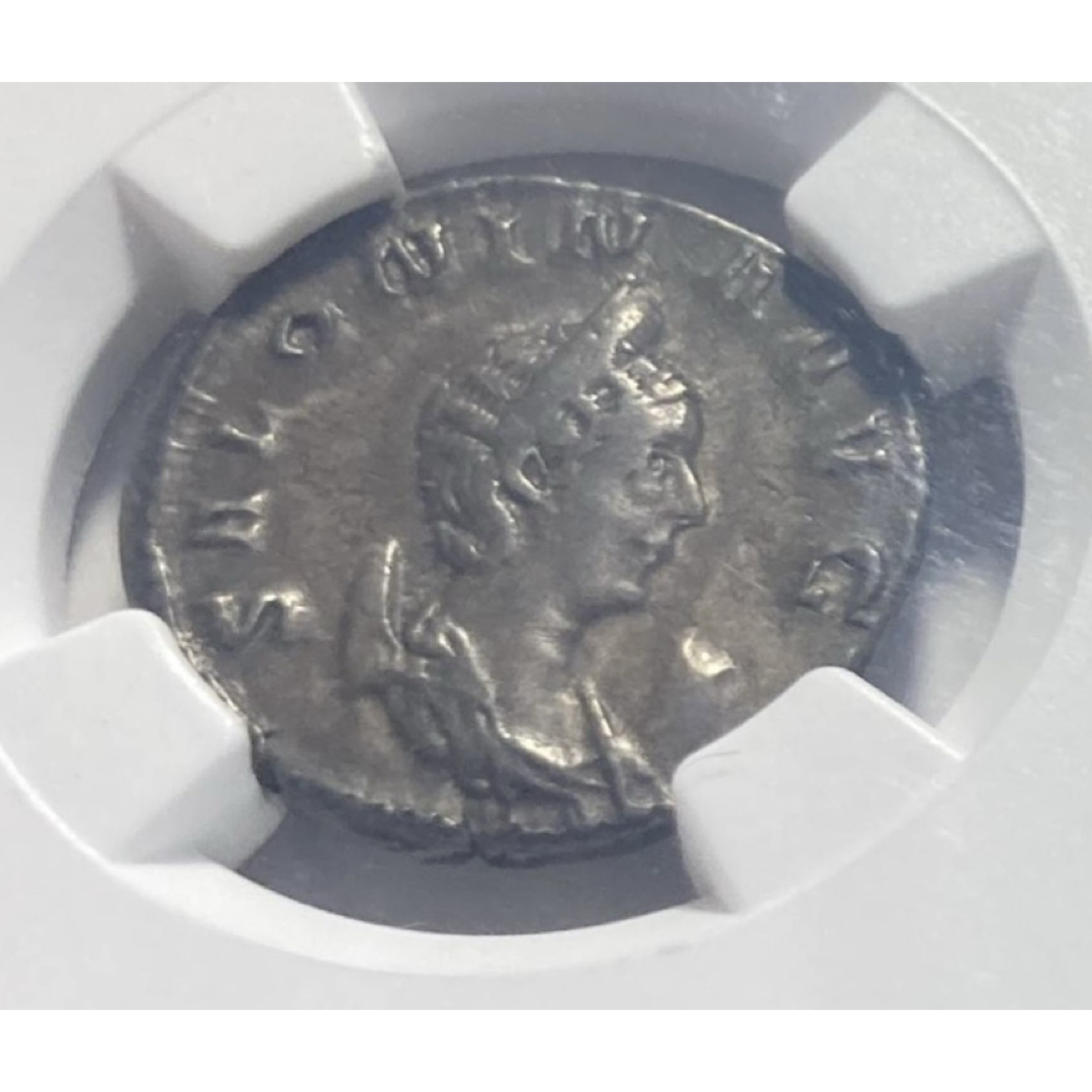 鑑定済・美品】古代ローマ帝国サロニナ 銀貨（AD 254–268）NGC認定