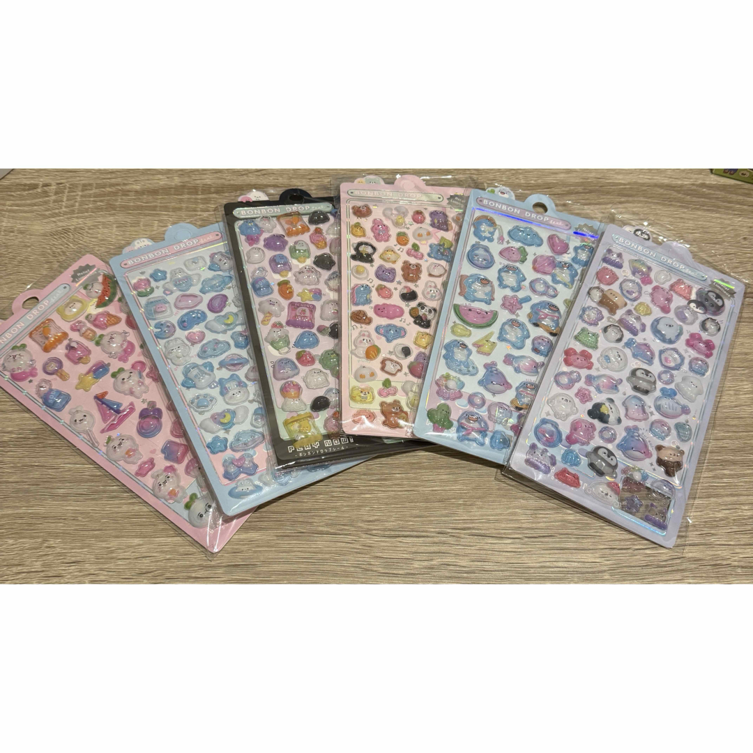 BONBON DROPシールセット6枚 ボンボンドロップシール ぷくぷく 立体の