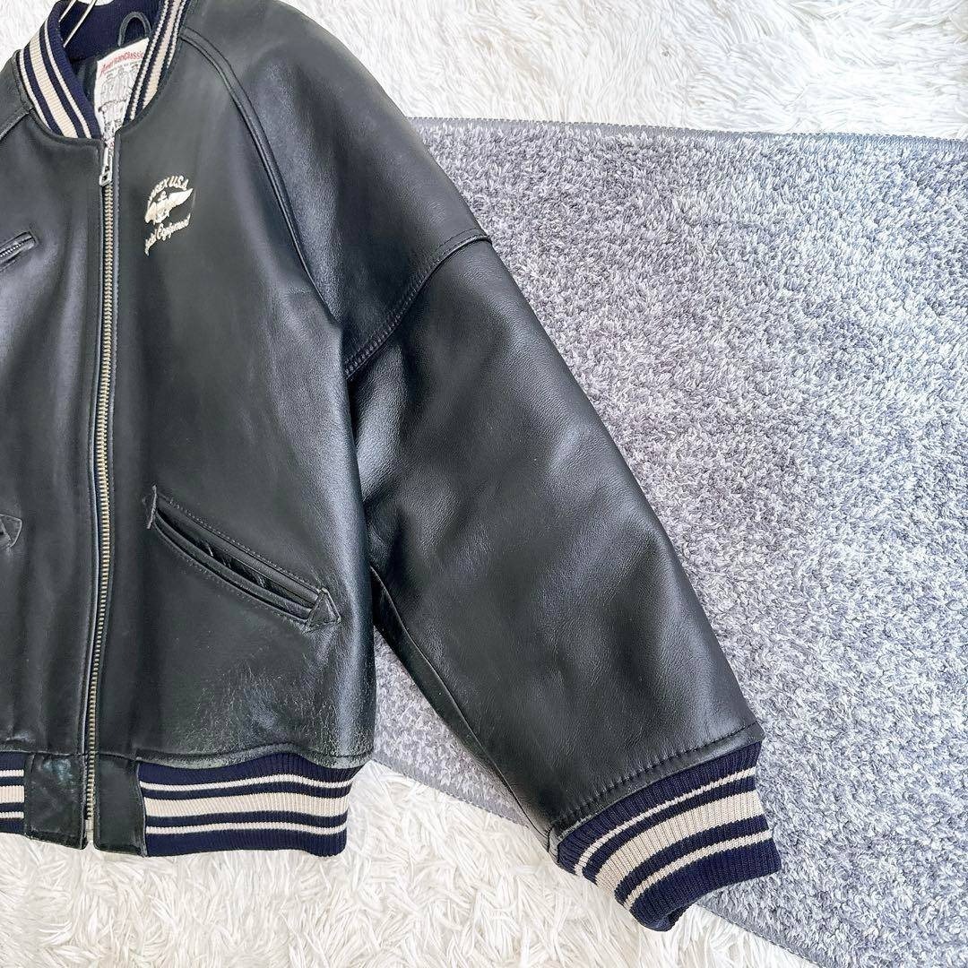 AVIREX - 良品 AVIREX アーチロゴ レザージャケット スタジャン L
