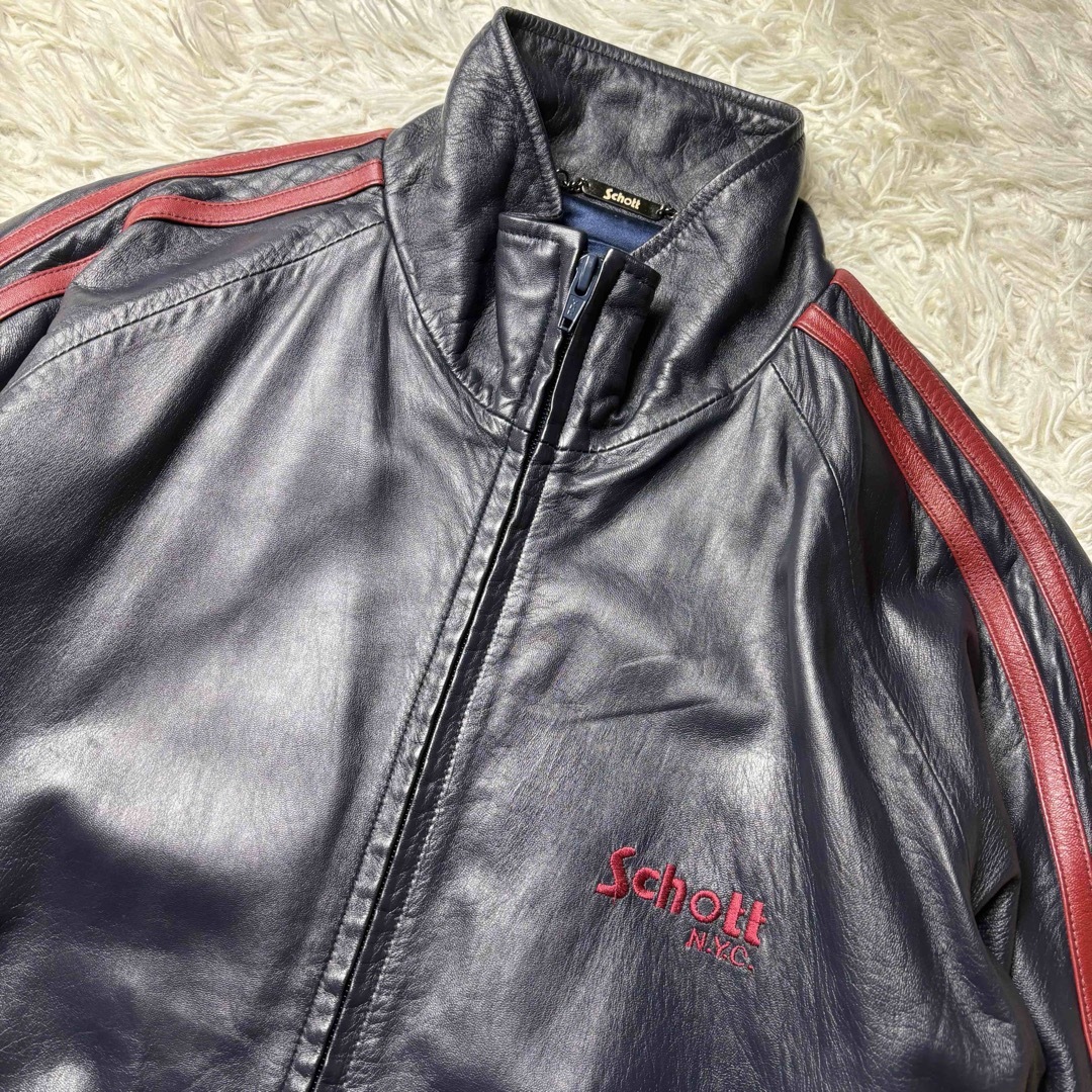 schott - 美品 Schott ショット ラムレザー トラックジャケット