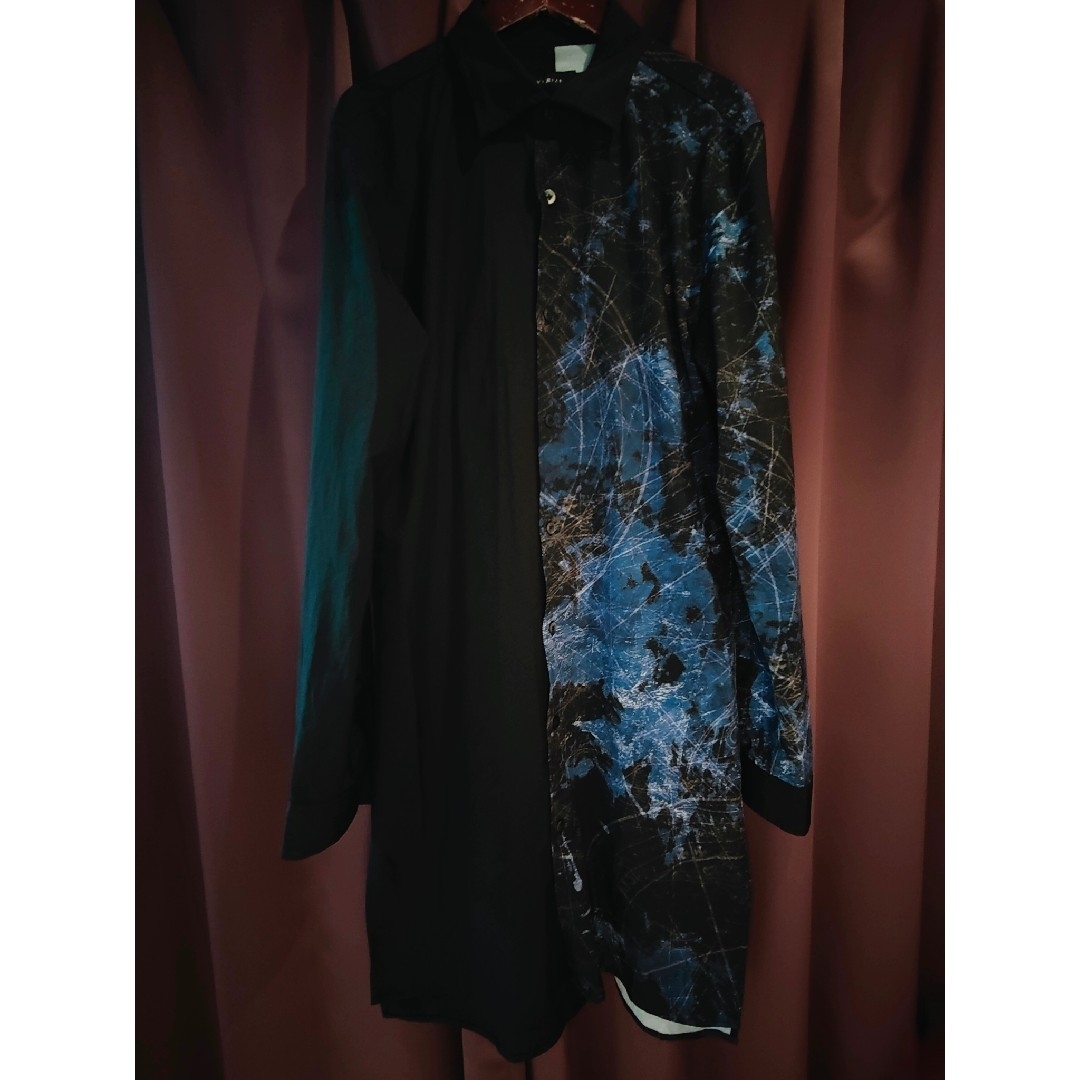 美品 CIVARIZE バイカラープリントシャツ