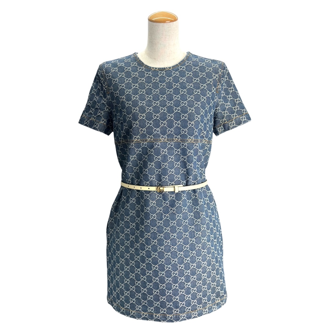 GUCCI - グッチ GUCCI GG総柄 デニム 半袖 ワンピース 818219