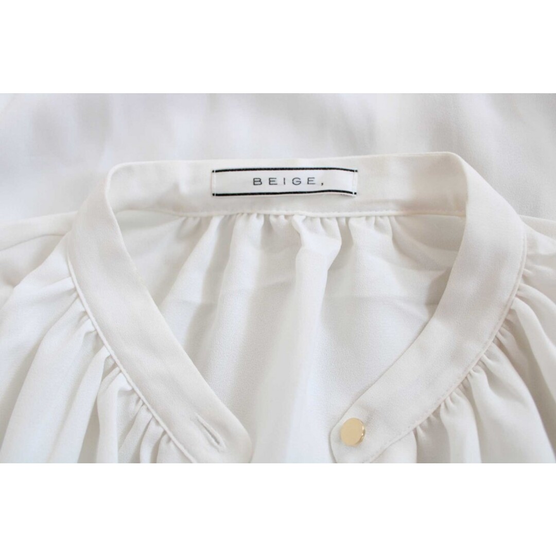 BEIGE, - ベイジ バンドカラーブラウス レディース 2 ホワイト/白
