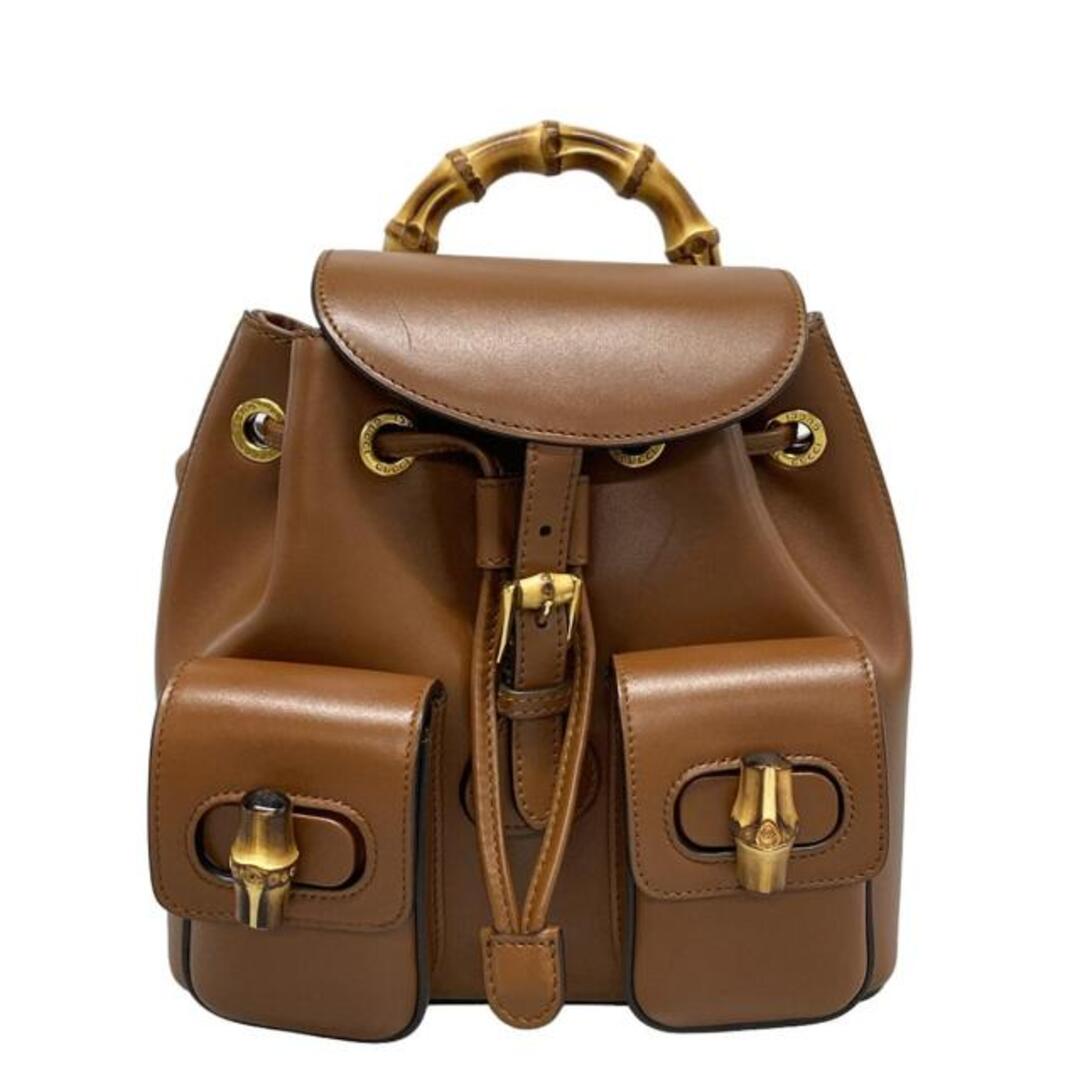 GUCCI - GUCCI(グッチ) リュックサック美品 バンブー 702101 ブラウン