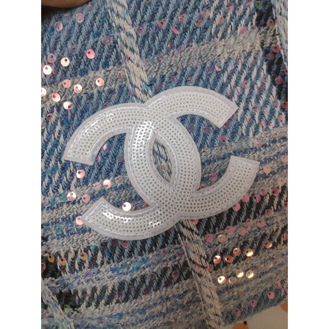 桜*こ様 【新品未使用】 CHANEL ツイード 青 スパンコール トート
