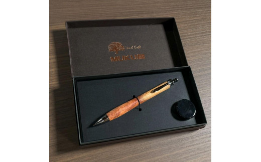 花梨瘤紅白】木軸シャープペンシル UMA12 MUKU屋 木製ペン - 福岡県