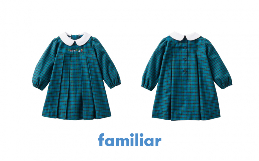 80cm・青系ファミリアチェック】【ファミリア（familiar）】ワンピース