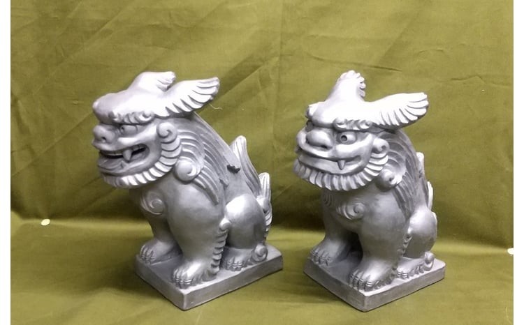 伝統工芸士の鬼師が作る 『シーサー 小サイズ 2体 』 狛犬 獅子 1対