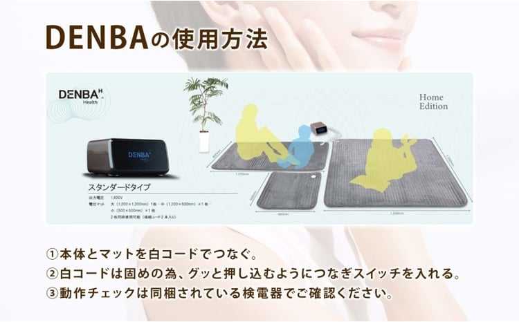DENBA Health Standard マット 2枚同時に接続 同時に2名使用 マット
