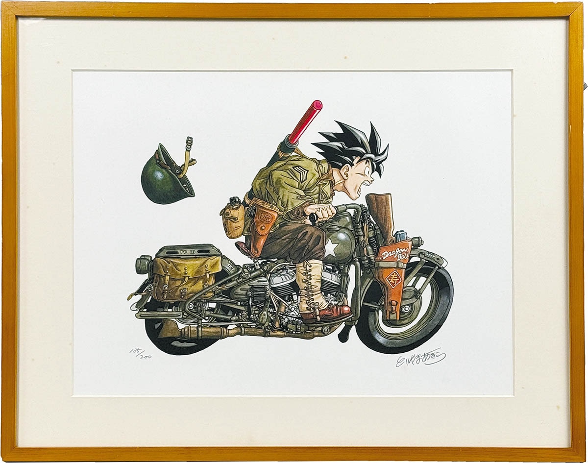 6404] 鳥山明 直筆サイン入りカラー複製イラスト 「ドラゴンボール」