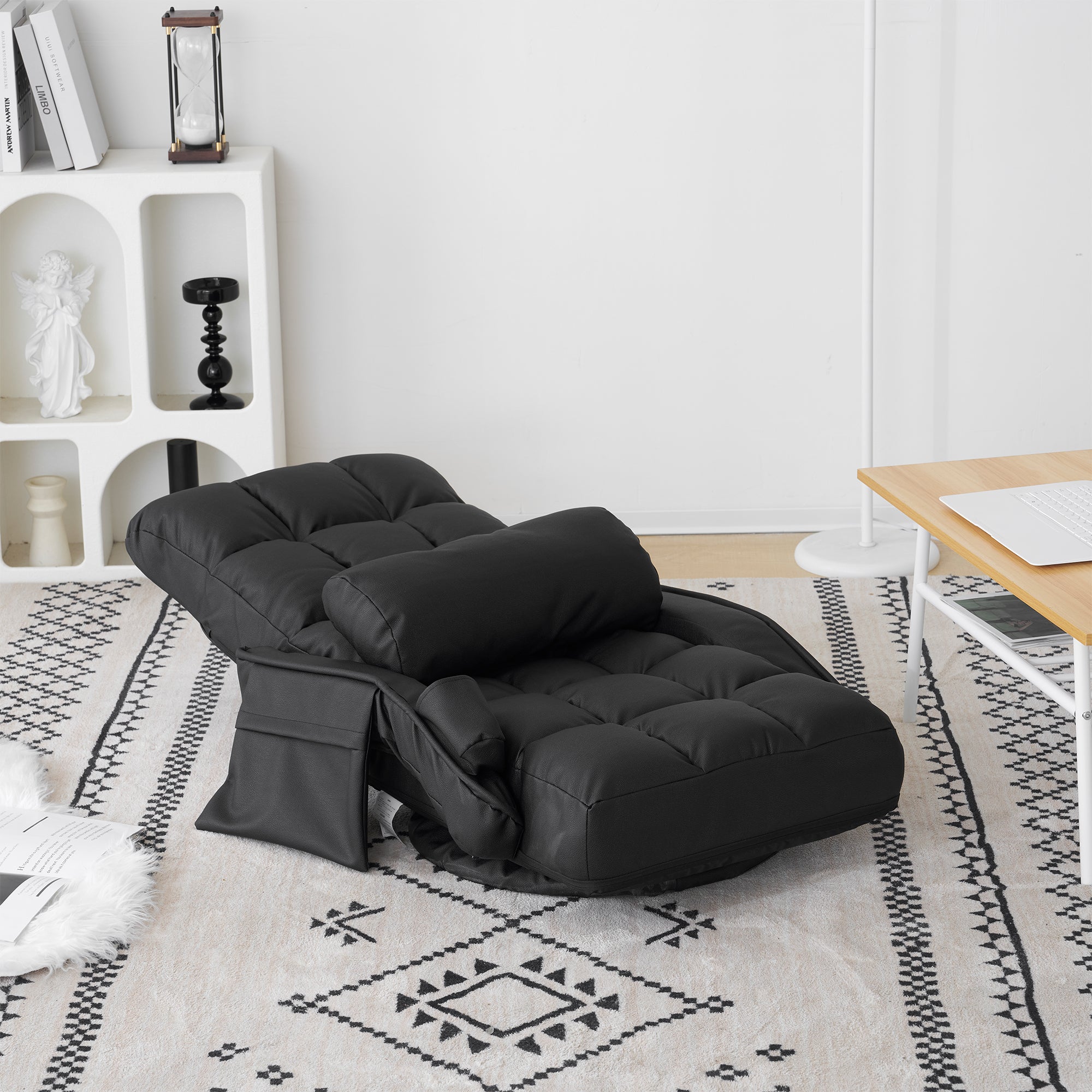 回転式PUレザー1人掛けソファ | 快適さと機能性を兼ね備えた省スペース